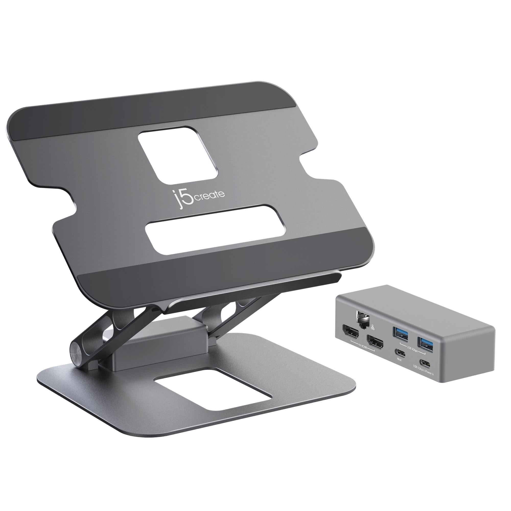 J5create Jts427 Justerbar Laptopstander Med Dock Geekd Dk