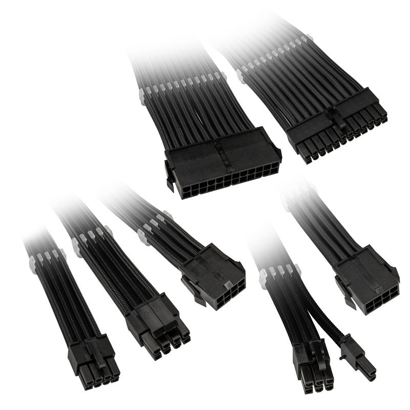 Kolink Core Adept Braided Cable Extension Kit Black Strømkabel Geekd Dk