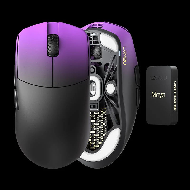 Lamzu Maya Champions Edition 8k Dongle Optical Switch Purple Shadow Small Size Mus Geekd Dk