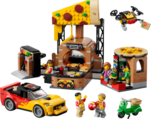 Lego City Pizzeria Med Udbringningsfartøjer Geekd Dk