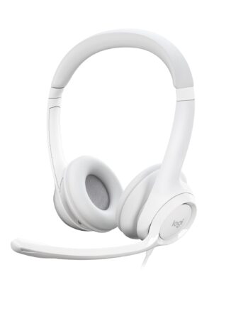 Logitech H390 Wired Headset For Pc Laptop  Stereo Headphones With Noise Cancelling Microphone  Usb-  White Geekd Dk
