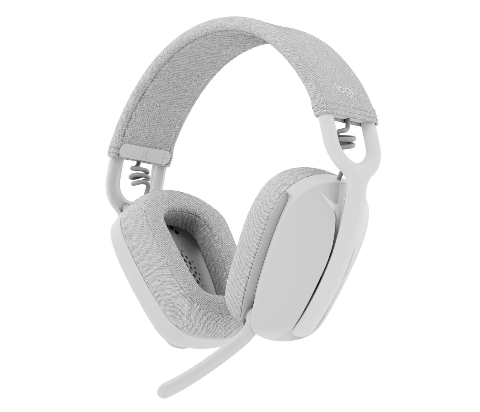 Logitech Zone Vibe 100 Lightweight Wireless Over Ear Headphones Noise Canceling Microphone Off White Headset Geekd Dk