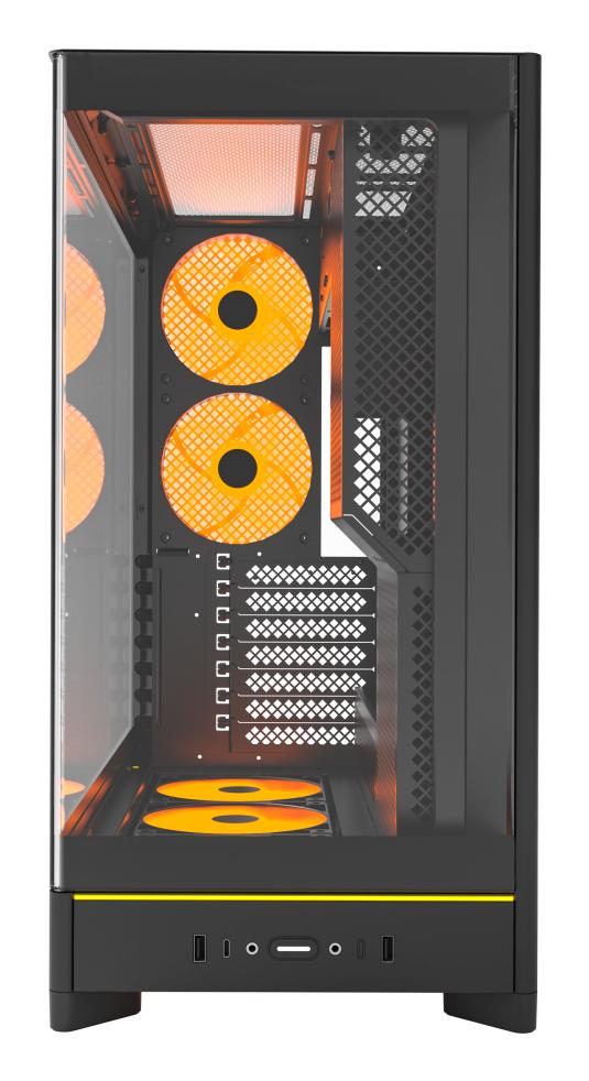 Montech Hs02 Pro  Atx  Glass Front    Pre-installed Fans Sort Kabinet Geekd Dk