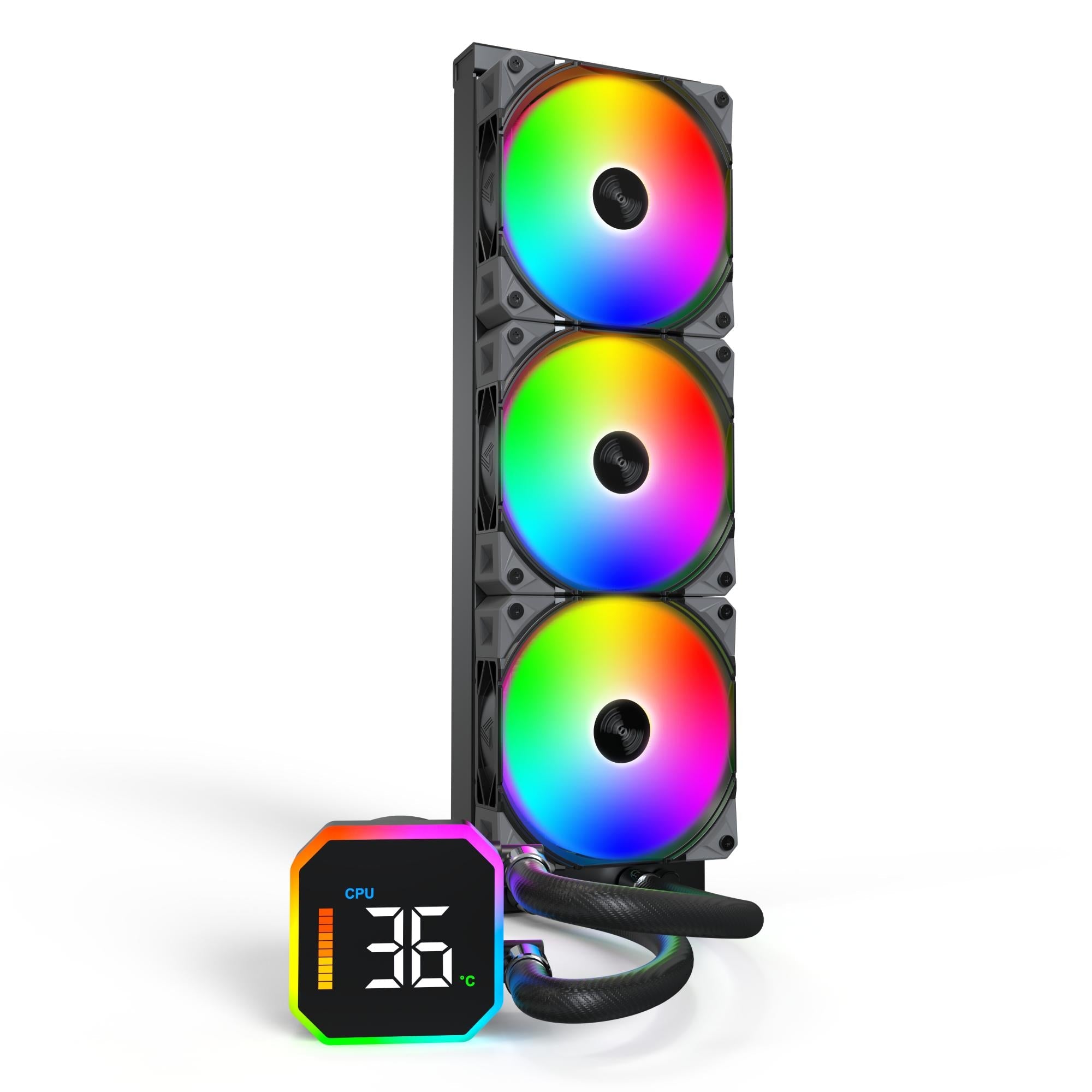 Montech Hyperflow Digital 360 Aio-vandkøler   Sort Vandkøling Geekd Dk