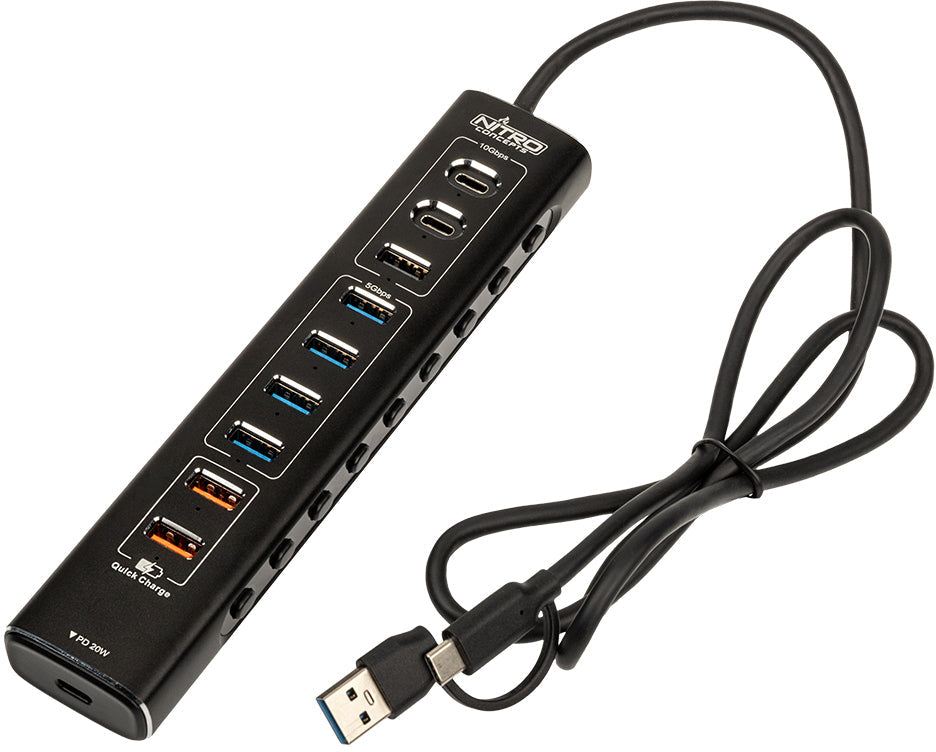 Nitro Concepts Uh1 Hybrid Usb-hub 10 Porte Usb Hub Geekd Dk
