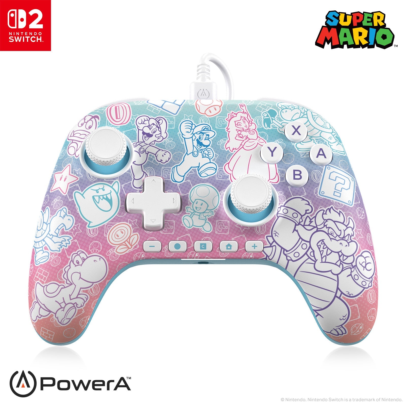 Powera Advantage Wired Switch   Mushroom Kingdom Controller Geekd Dk