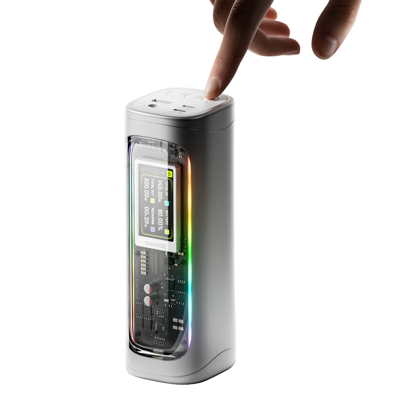 Sharge Shargeek 300 X3 Powerbank 24 000 Mah 300w Sølv Geekd Dk