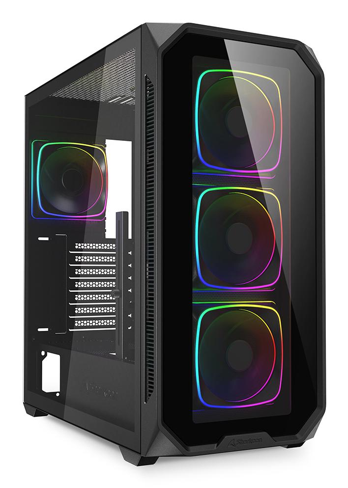 Sharkoon Ak5g Rgb Kabinet Sort Atx Glasfront Og Fire Argb-blæsere Geekd Dk