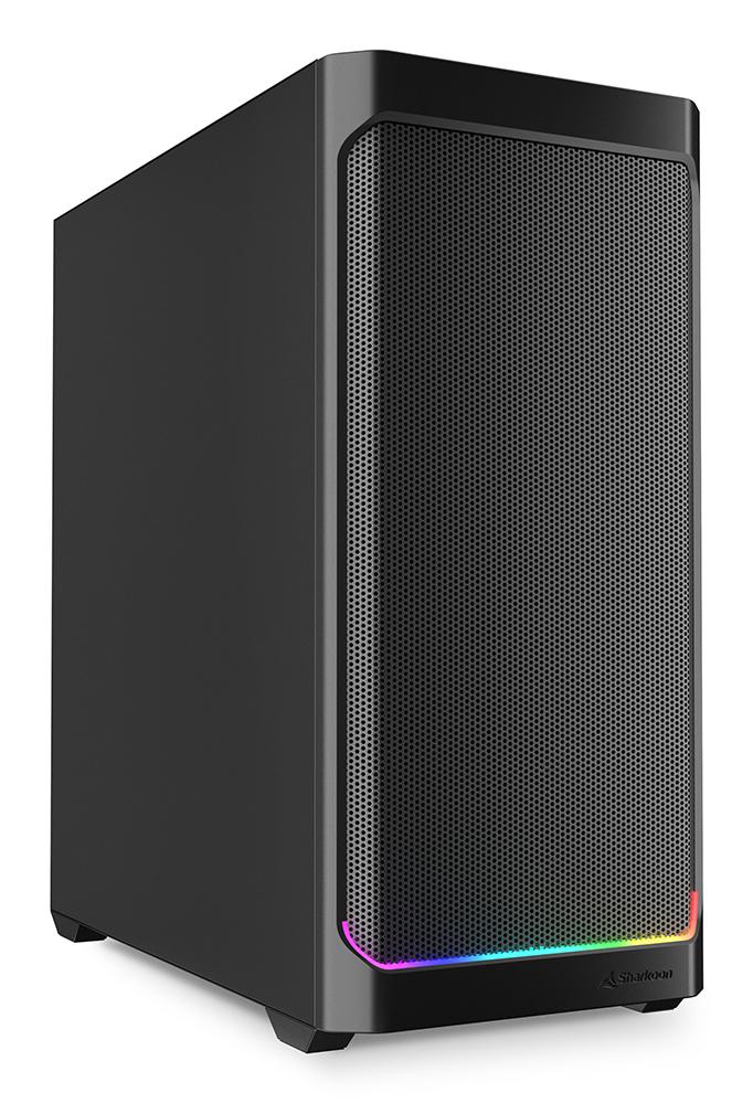Sharkoon Ak4 Rgb Strip Atx-kabinet   Sort  Metalside  Btf Geekd Dk