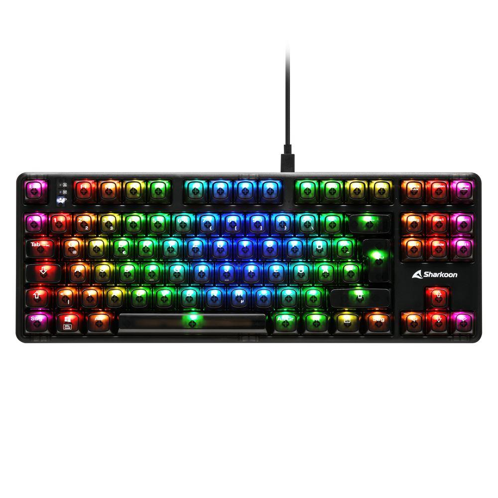 Sharkoon Crystal Shark Tastatur   Sort  Ktt  Tysk Layout Geekd Dk