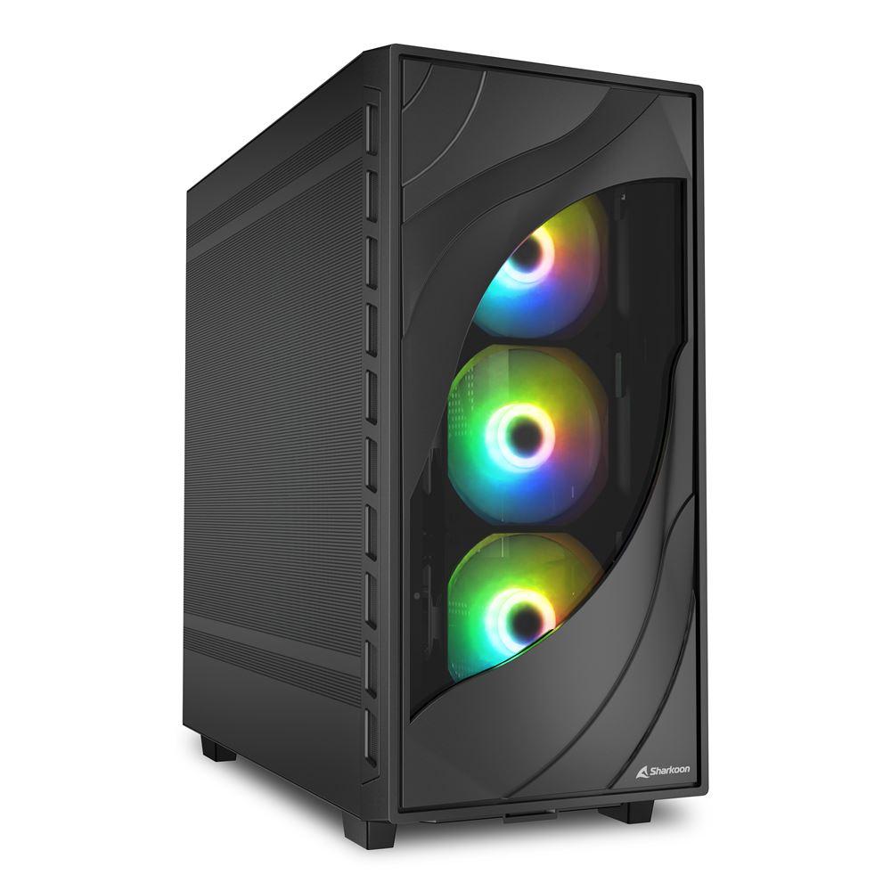 Sharkoon Rebel C80m Rgb Atx-kabinet   Sort    Argb-blæsere Geekd Dk