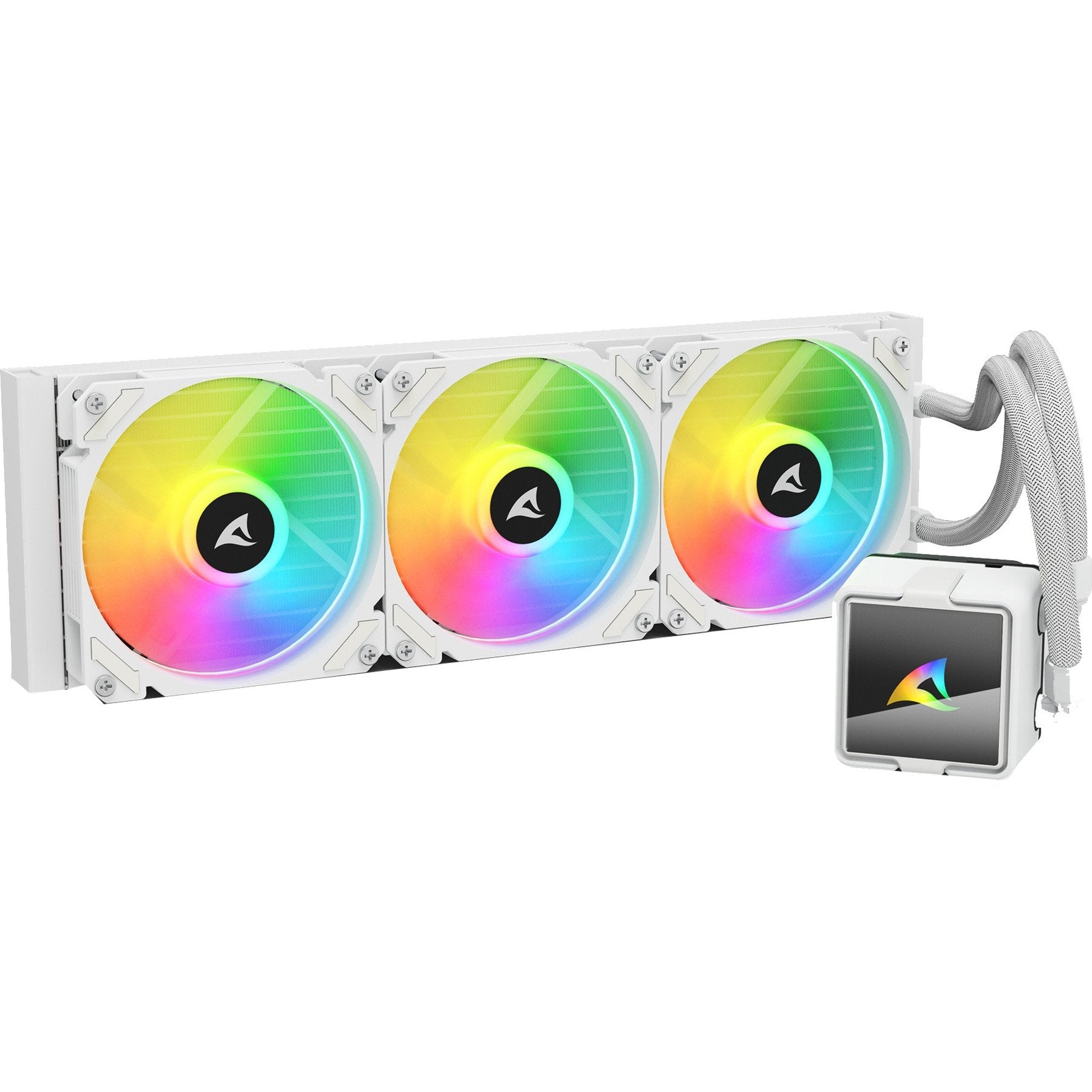Sharkoon S60 Argb Cpu-vandkøler   Hvid  360 Mm Aio Vandkøling Geekd Dk
