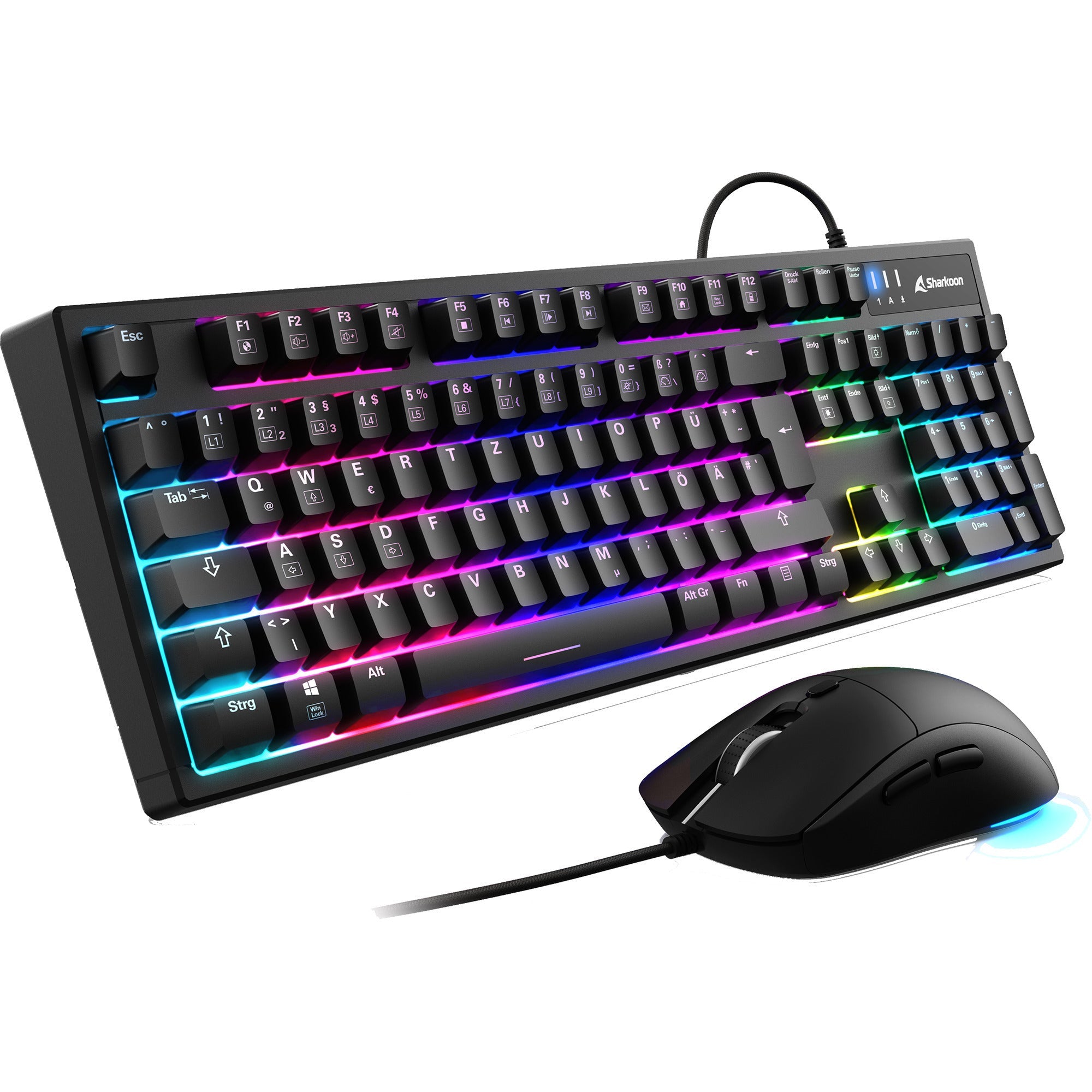 Sharkoon Skiller Sgb15 Tastatur Og Mus   Rgb  Tysk Layout Mus Tastatur Bundle Geekd Dk