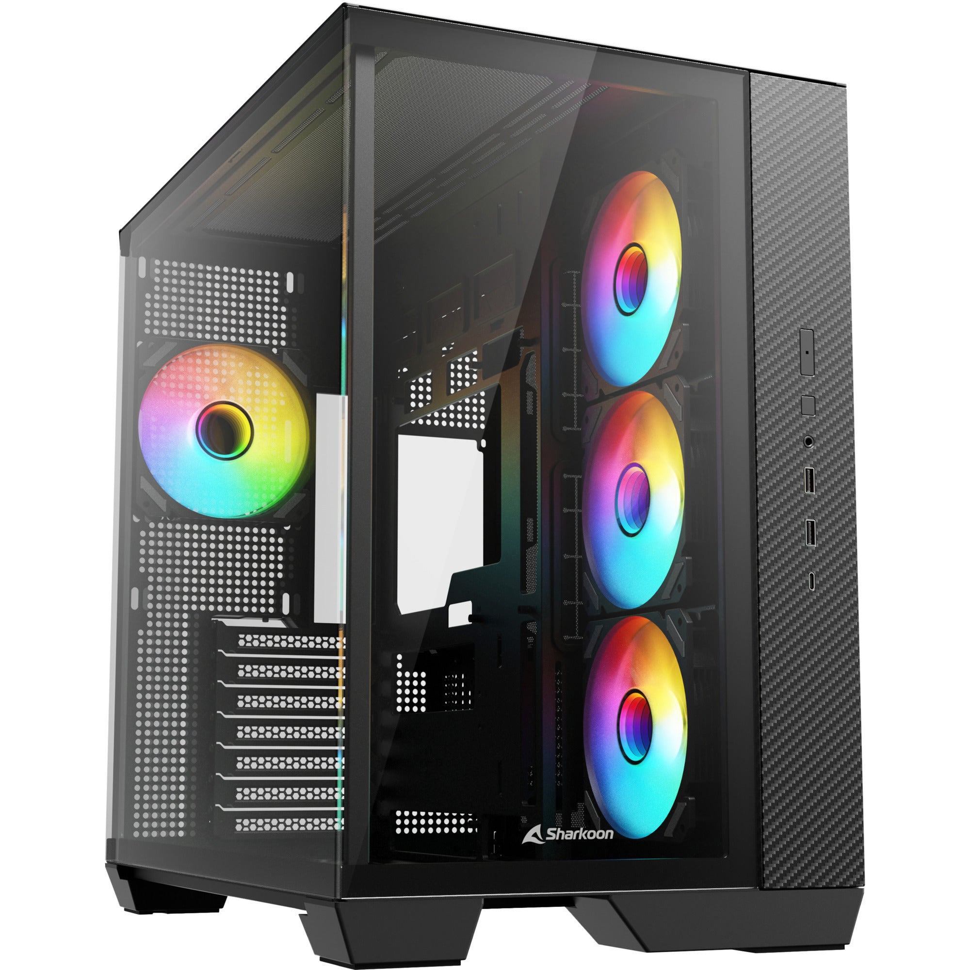 Sharkoon Steel Shark Atx-kabinet   Sort  Glas Og Btf Geekd Dk