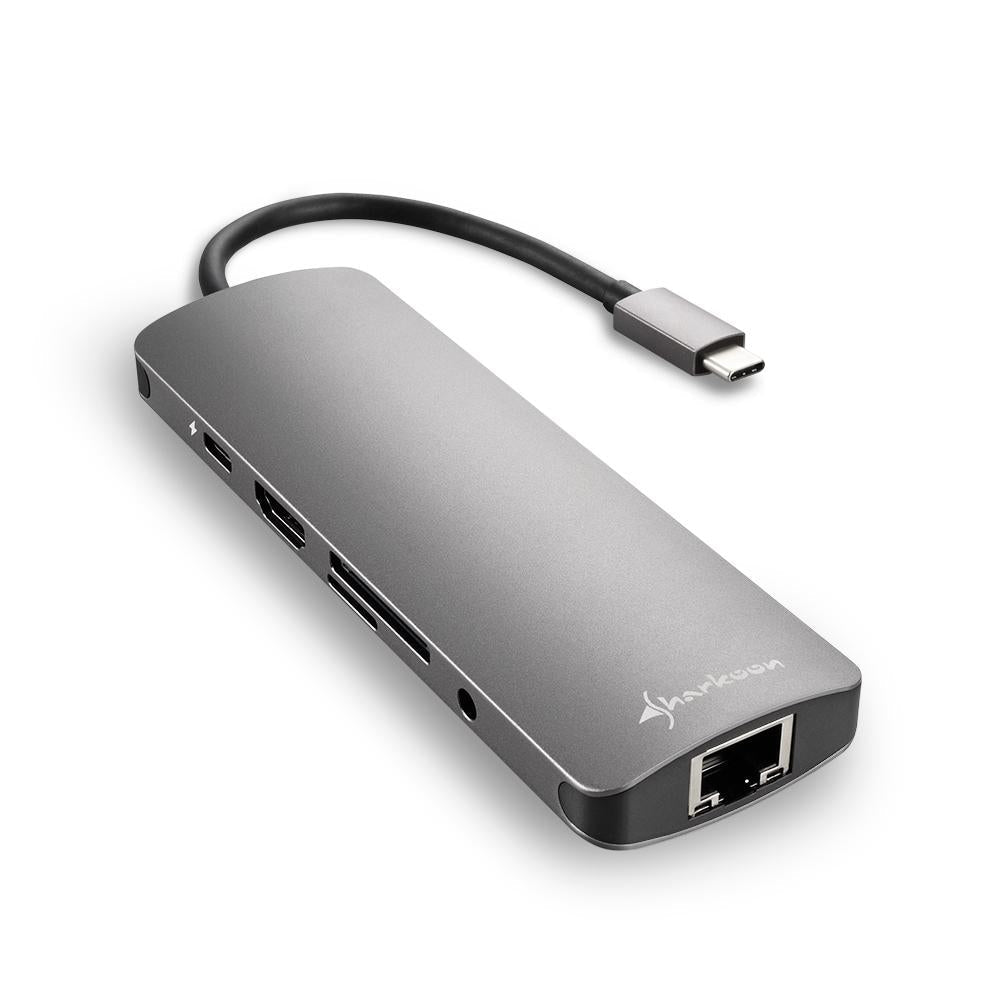 Sharkoon Usb     Type-  Combo Adapter   Hdmi  Gigabit Lan Og Kortlæser Dockingstation Geekd Dk