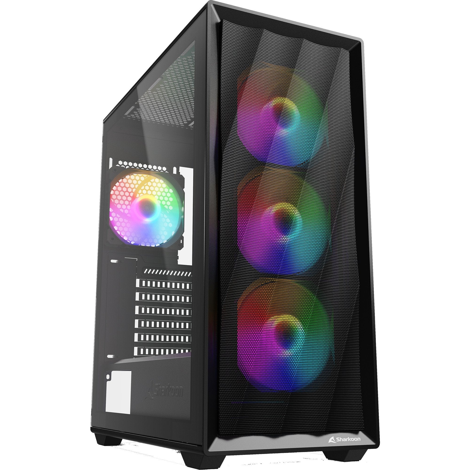 Sharkoon Vk4 Rainbow Atx-kabinet   Sort       120 Mm Led-blæsere Geekd Dk