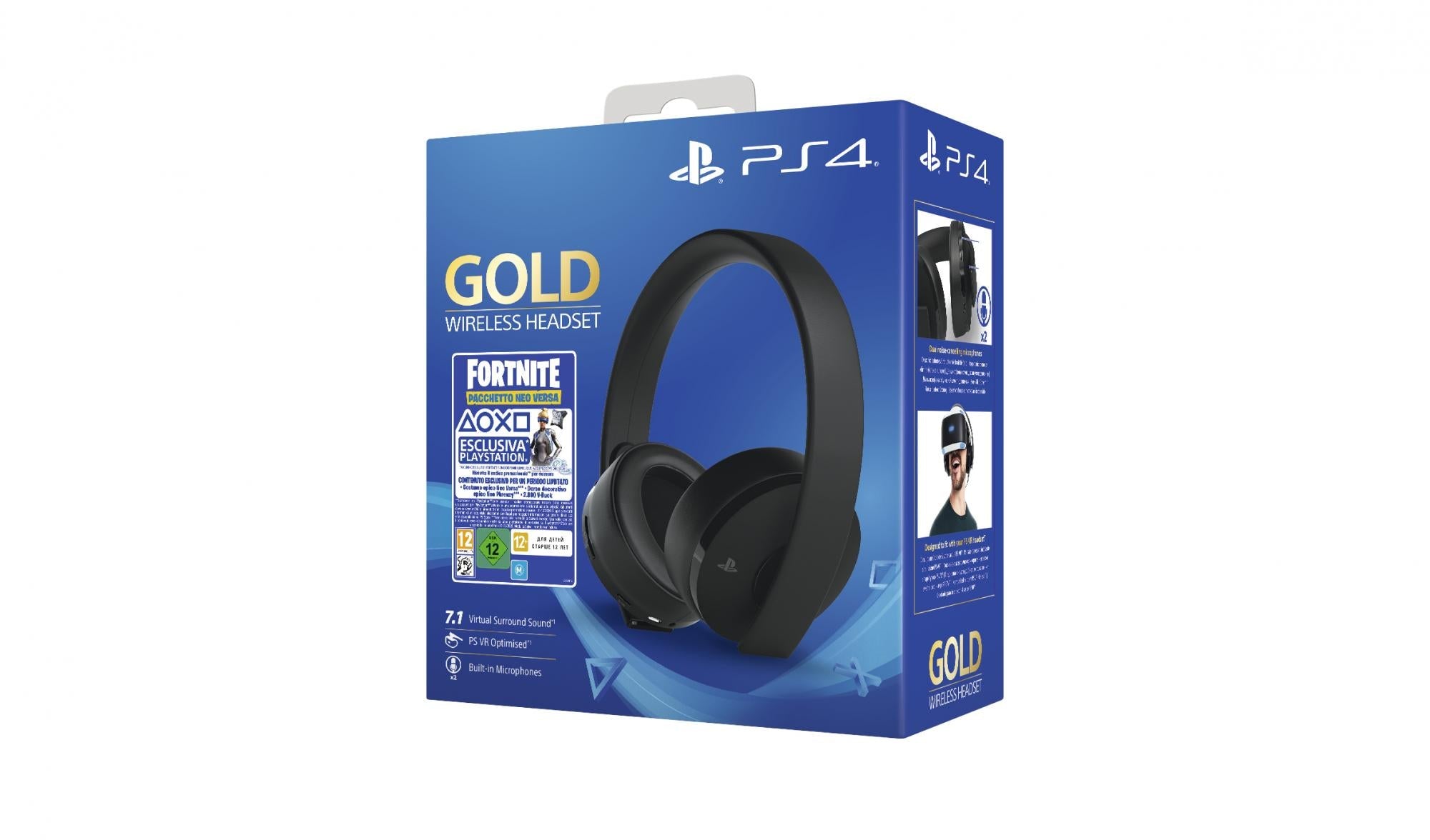 Sony Gold Wireless Headset   Trådløst Gaming-headset   Sort   Fortnite-bundle  Kode Udløbet  Geekd Dk