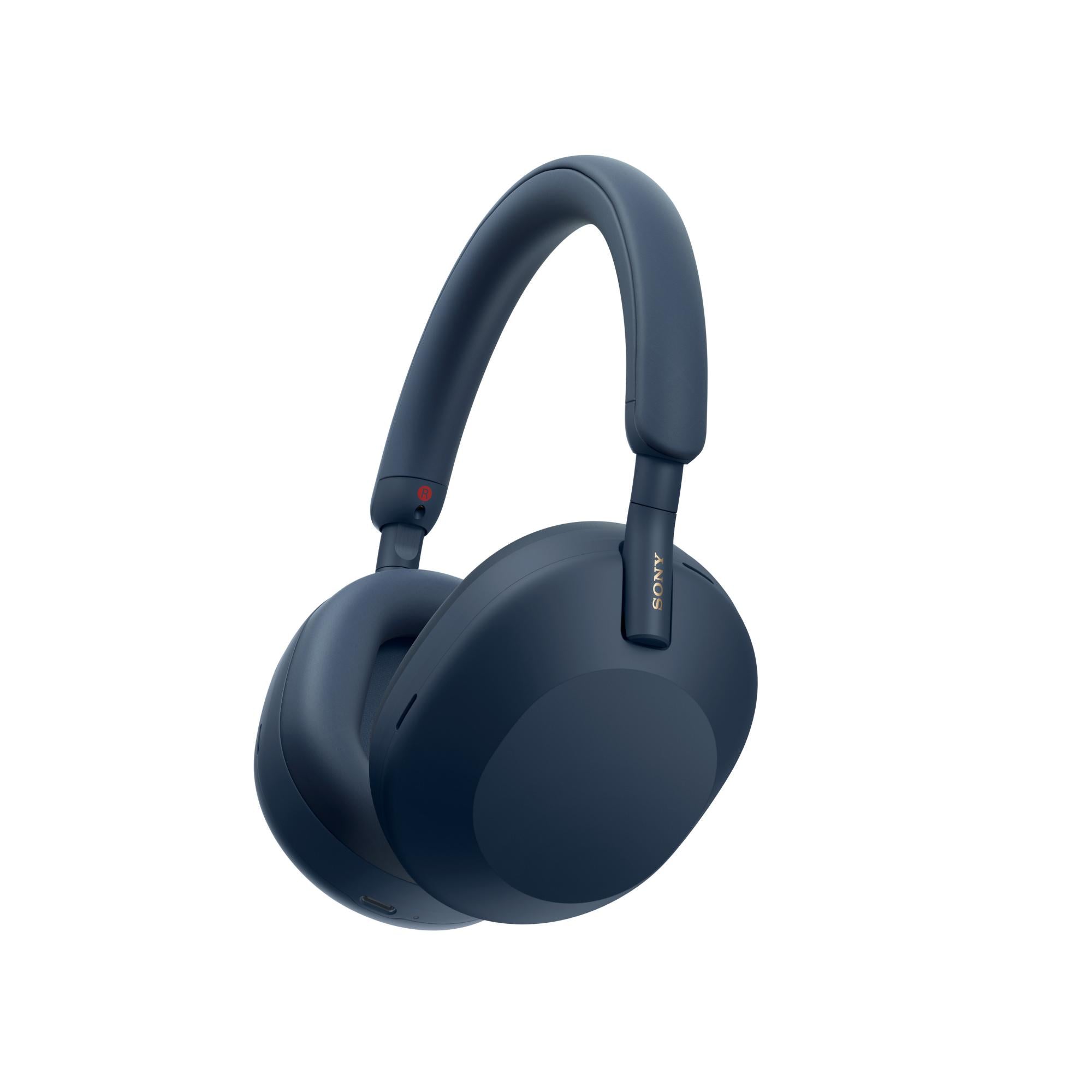 Sony Wh-1000xm5   Trådløse Hovedtelefoner Med Støjreduktion   Blå Headset Geekd Dk