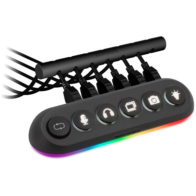 Streamplify Hub Deck   Slot  Rgb  12v Black Usb Hub Geekd Dk