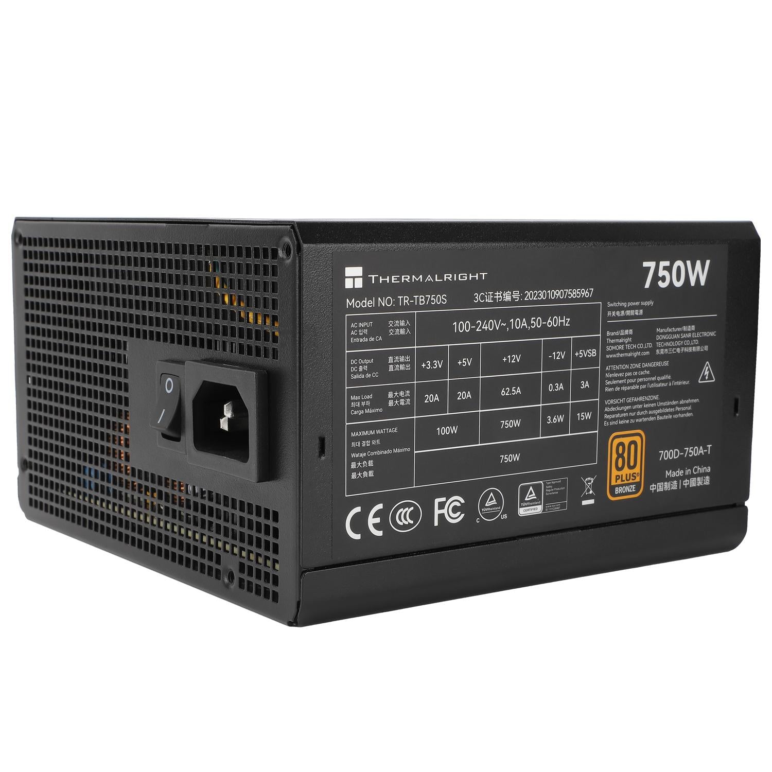 Thermalright Tr-tb750s Sort Psu  80  Bronze  750w Strømforsyning Geekd Dk