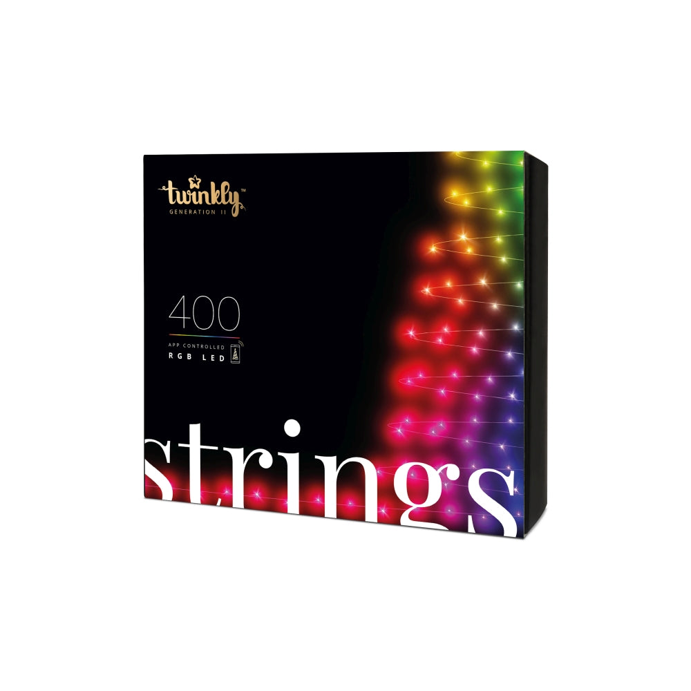 Twinkly Strings 400l Rgb Lyskæde Sort Grøn Bt Wifi Gen Ii Ip44 32 Meter Led Lys Geekd Dk