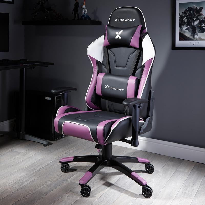 -rocker Agility Sport Esports Gamingstol   Sort Lilla Geekd Dk